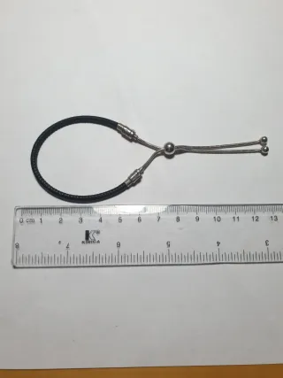 Pulsera Pandora Cuero Negro y Plata