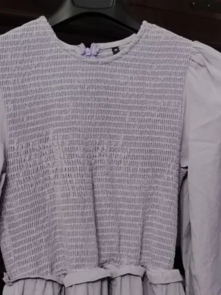 Abito donna viola cotone nido d'ape