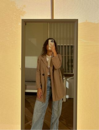 Gabardina Zara Kids camel
