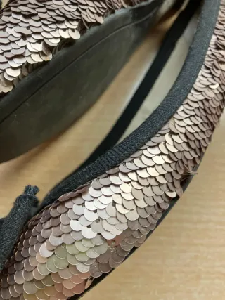 Bailarinas Zara Lentejuelas Negro y Dorado