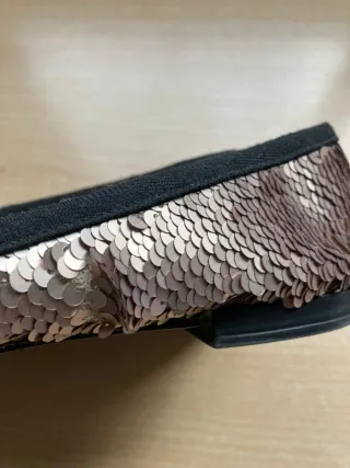 Bailarinas Zara Lentejuelas Negro y Dorado