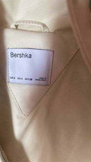 Giubbotto Puffer Pelle Bershka Beige Donna