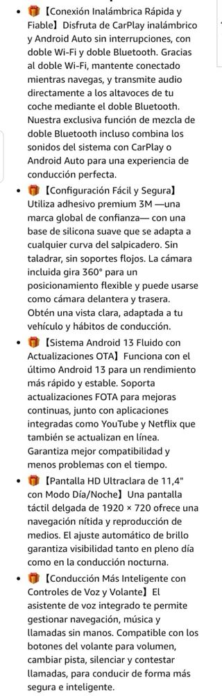 NUEVO! (180€) Pantalla Coche 11.4 CarPlay Android