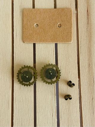 Pendientes Steampunk Engranajes Bronce y Dorado