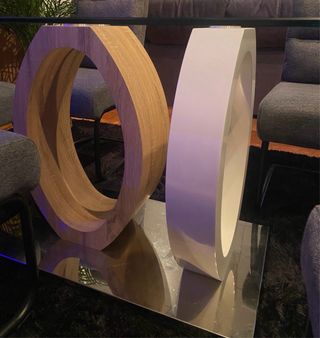 Mesa de comedor cristal y madera