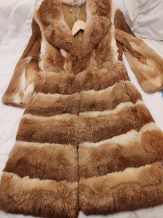 Abrigo de piel de conejo mujer
