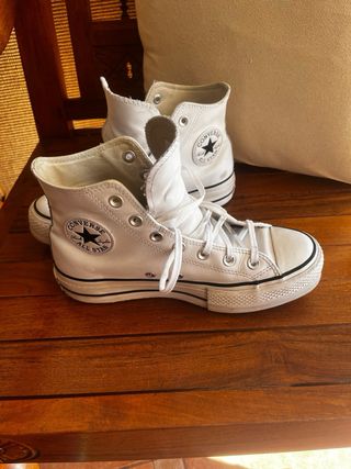 Zapatillas Converse Piel Blancas Mujer
