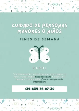 Cuidadora / Niñera en Barcelona