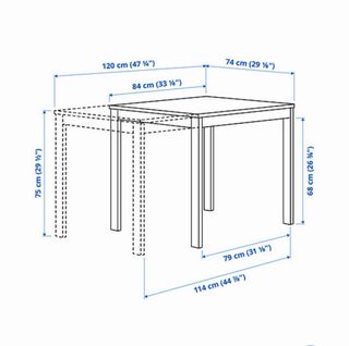 Mesa de comedor extensible blanca