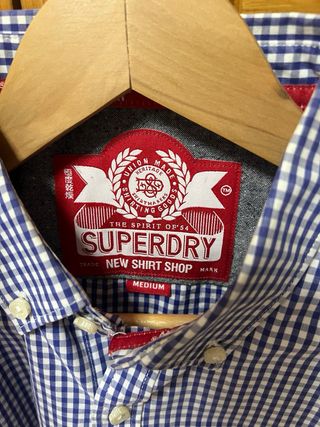 Camisa Superdry cuadros azul y blanco