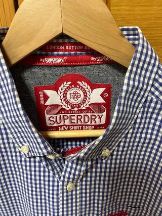 Camisa Superdry cuadros azul y blanco