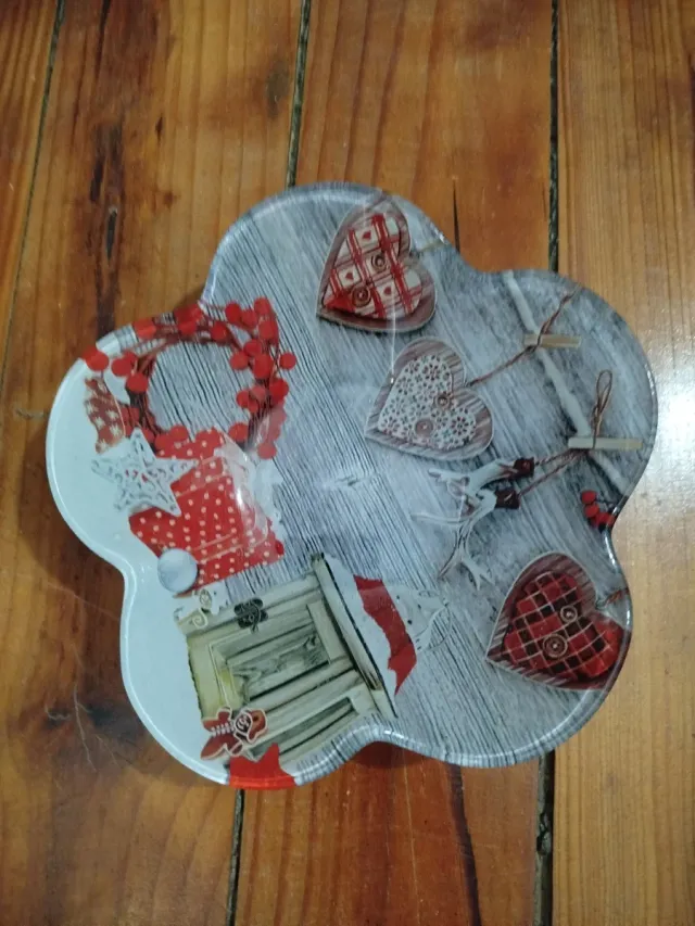Plato decorativo corazón cristal