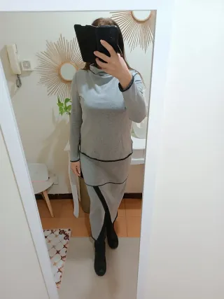 Completo gonna grigio