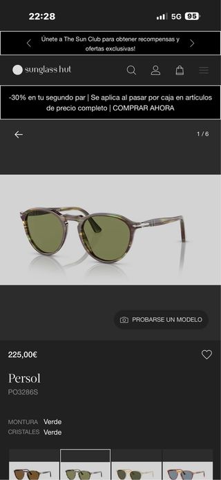 Gafas unisex Person verdes. nuevas 
