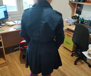 Gabardina azul mujer