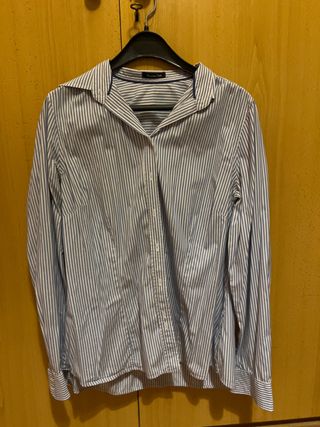 Camisa Massimo Dutti Rayas Azul y Blanco