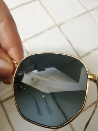 Occhiali da sole Ray-Ban esagonali oro blu