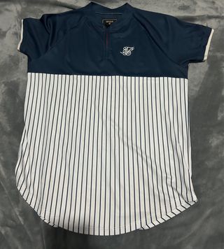 Camiseta SIK SILK Azul y Blanca Rayas