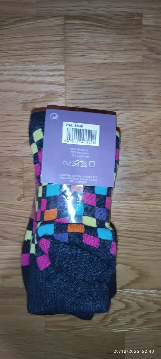Calcetines Posets Cuadros Colores Talla Única