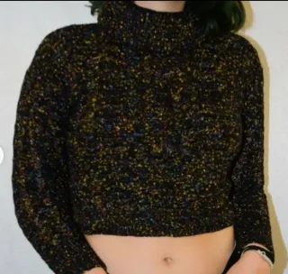 Jersey Zara cuello alto multicolor
