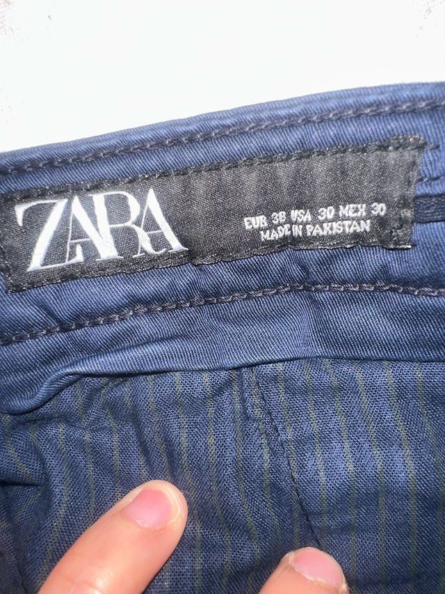 Pantalón Zara Caballero Talla 38 Azul
