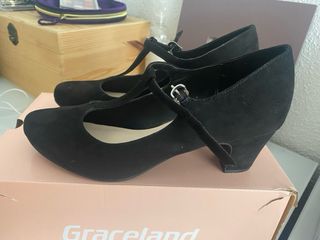 Zapatos negros tacón T-bar