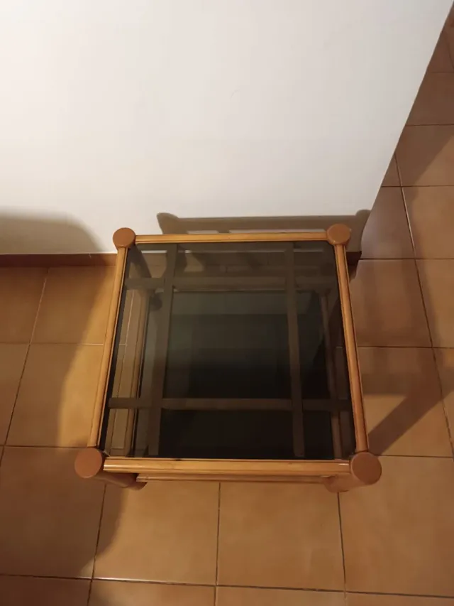 Mesa de centro madera y cristal