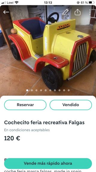Cochecito Falgas feria recreativa, y otras piezas