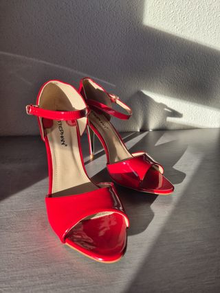 Sandalias Stephan Talla 41 Tacón 10cm Rojas