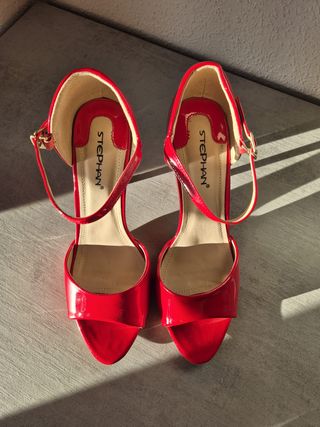 Sandalias Stephan Talla 41 Tacón 10cm Rojas