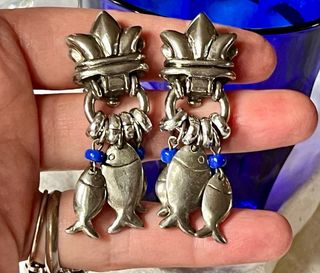 Pendientes Flor de Lys y Peces