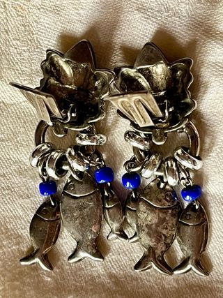 Pendientes Flor de Lys y Peces