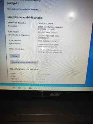 Portátil Acer i5  NVIDIA GeForce