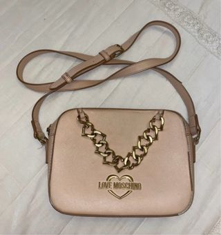Borsa Love Moschino Albicocca Catena Oro