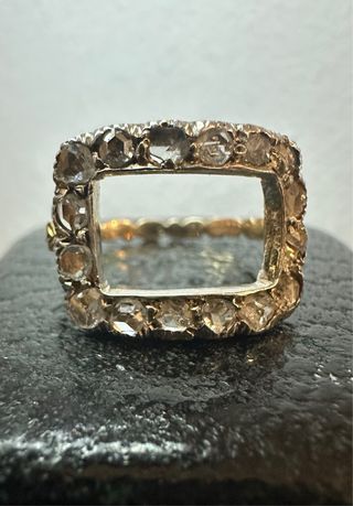 Anillo antiguo plata y oro 14k