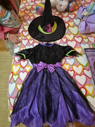 Disfraz Brujita Halloween Morado Talla 5-7