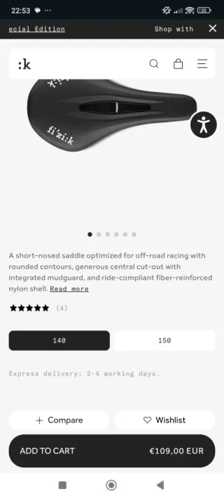 Sillín Fizik Vento Argo X5