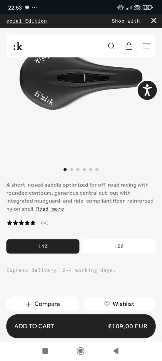 Sillín Fizik Vento Argo X5