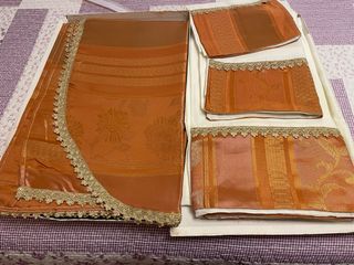 Completo letto matrimoniale panna oro e rame