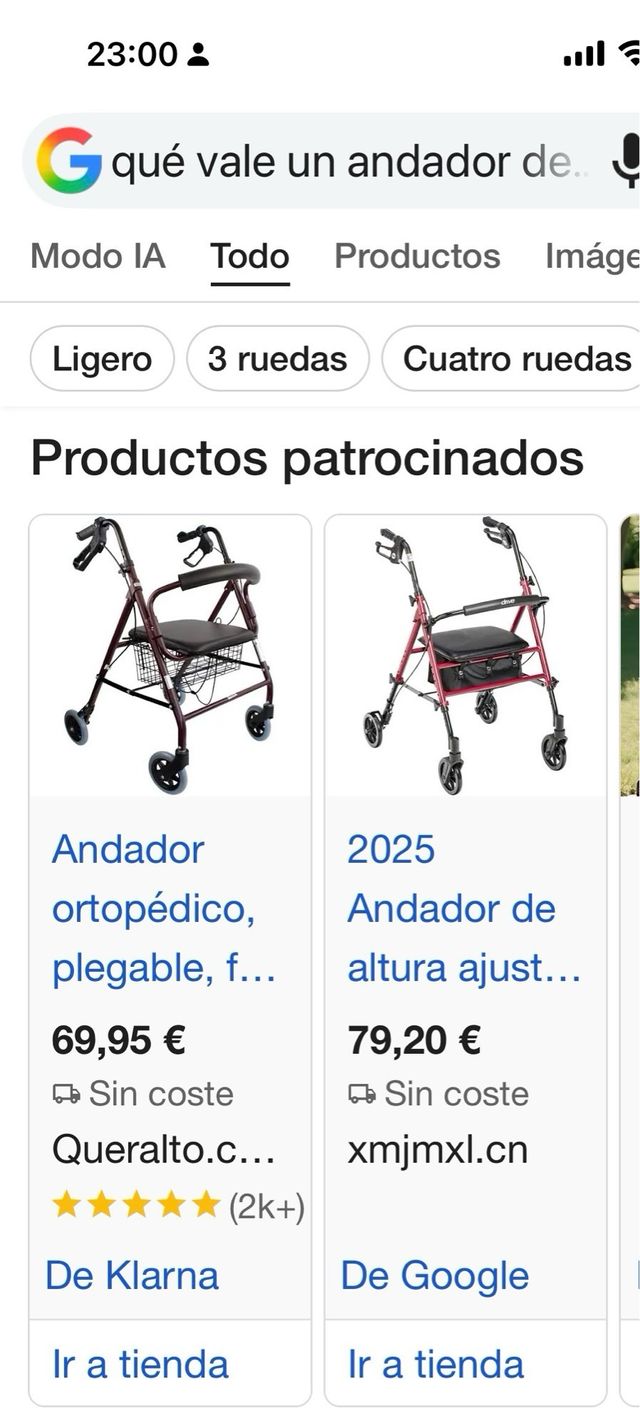 Andador para ancianos con asiento