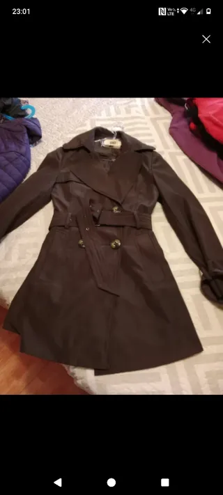 Gabardina mujer talla 36 marrón