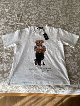 Camiseta Polo Ralph Lauren Oso Hombre Blanca