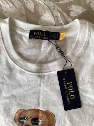 Camiseta Polo Ralph Lauren Oso Hombre Blanca