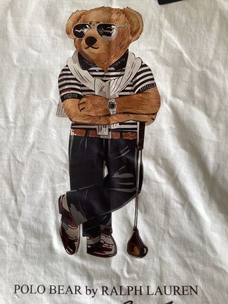 Camiseta Polo Ralph Lauren Oso Hombre Blanca