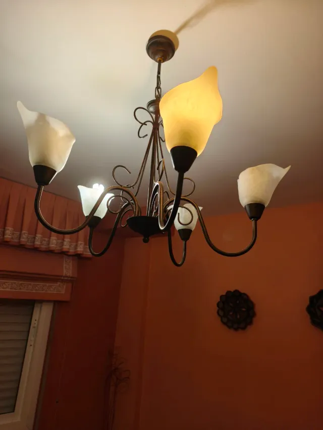 Lámparas de techo metal y cristal