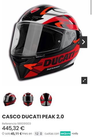 Casco Ducati Negro Rojo Blanco