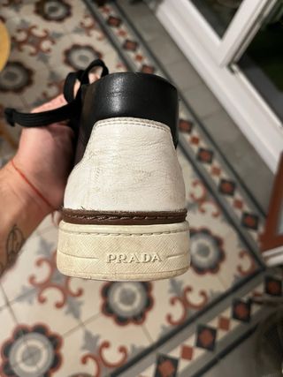 Botas PRADA Piel Negra y Blanca Talla 7