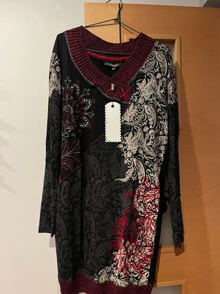 Vestido Koroshi XXL Negro y Rojo con Etiqueta