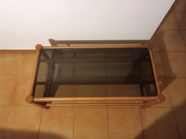 Mesa centro madera y cristal