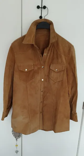 Chaqueta vintage de ante marrón